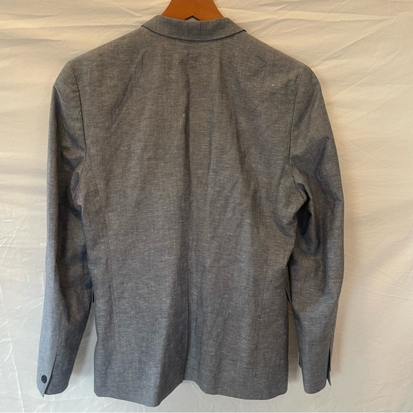 H&M Men's Gray Skinny Fit Linen-Blend Blazer - Size 36R - Picture 4 of 13
